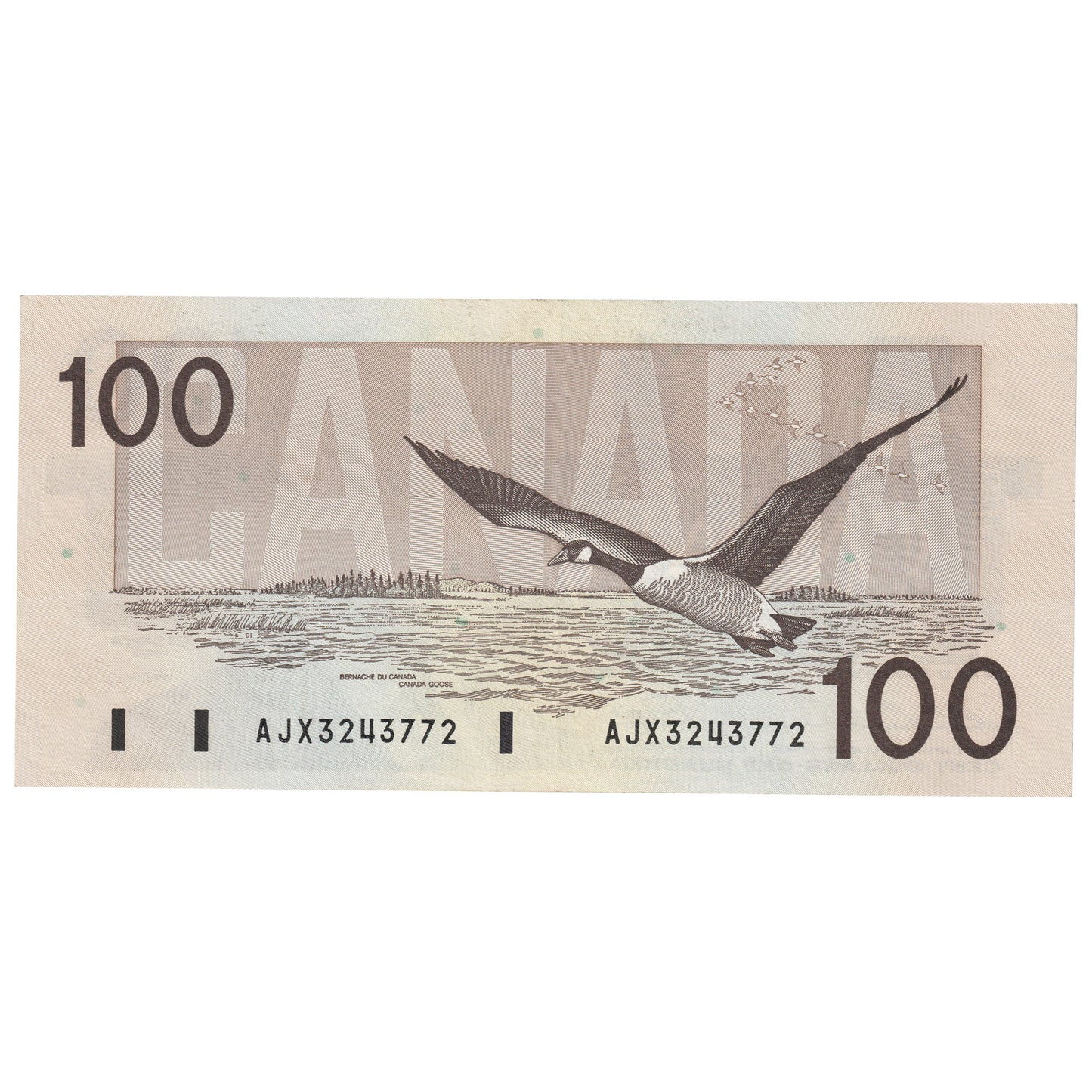 BC-60aA-i 1988 Canada $100 Thiessen-Crow, AJX, Clear BPN, Circulated