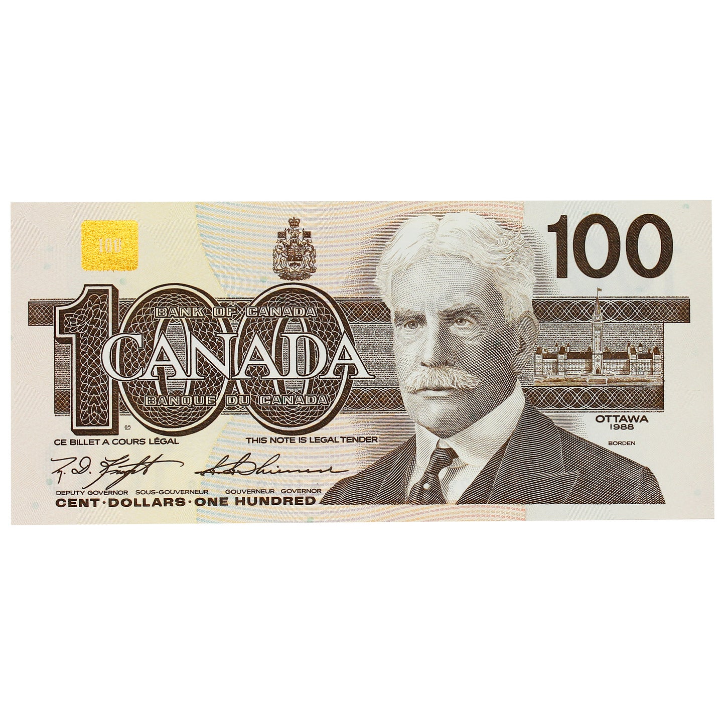 BC-60c 1988 Canada $100 Knight-Thiessen, BJN, CUNC