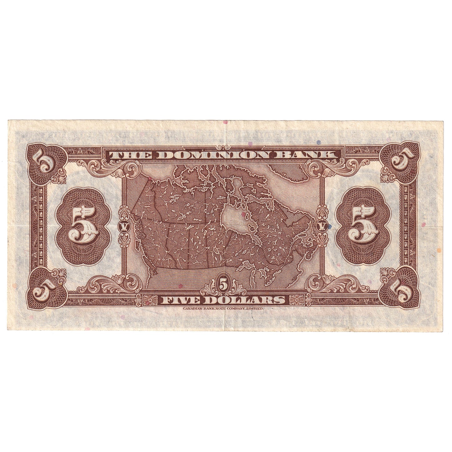 220-28-02 1938 Dominion Bank $5 Carlisle-Rae, VF-EF (VF30)