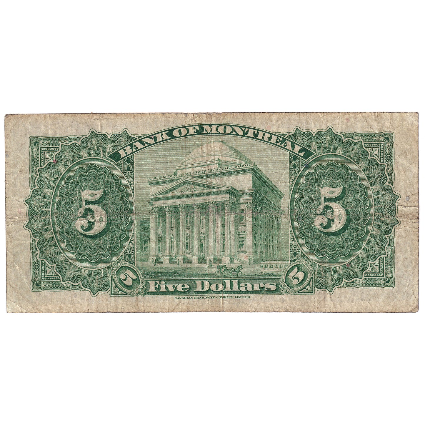 505-62-02 1938 Bank of Montreal $5 Dodds-Gordon, VG-F (VG10)