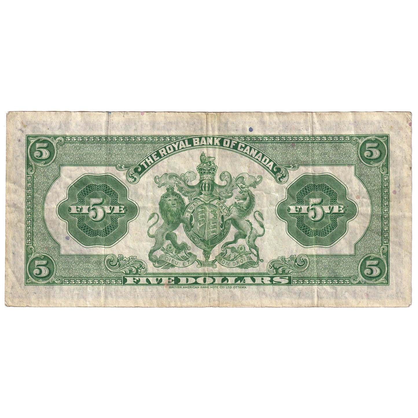 630-18-02a 1935 Royal Bank of Canada $5 Dobson-Wilson, Large Signatures, VF