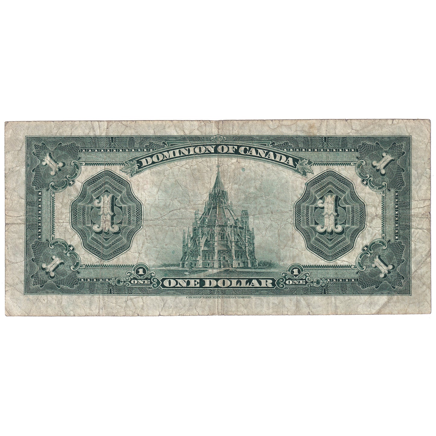 DC-25j 1923 Dominion $1 McCavour-Saunders, Green Seal, Group 2, VG-F (VG10)