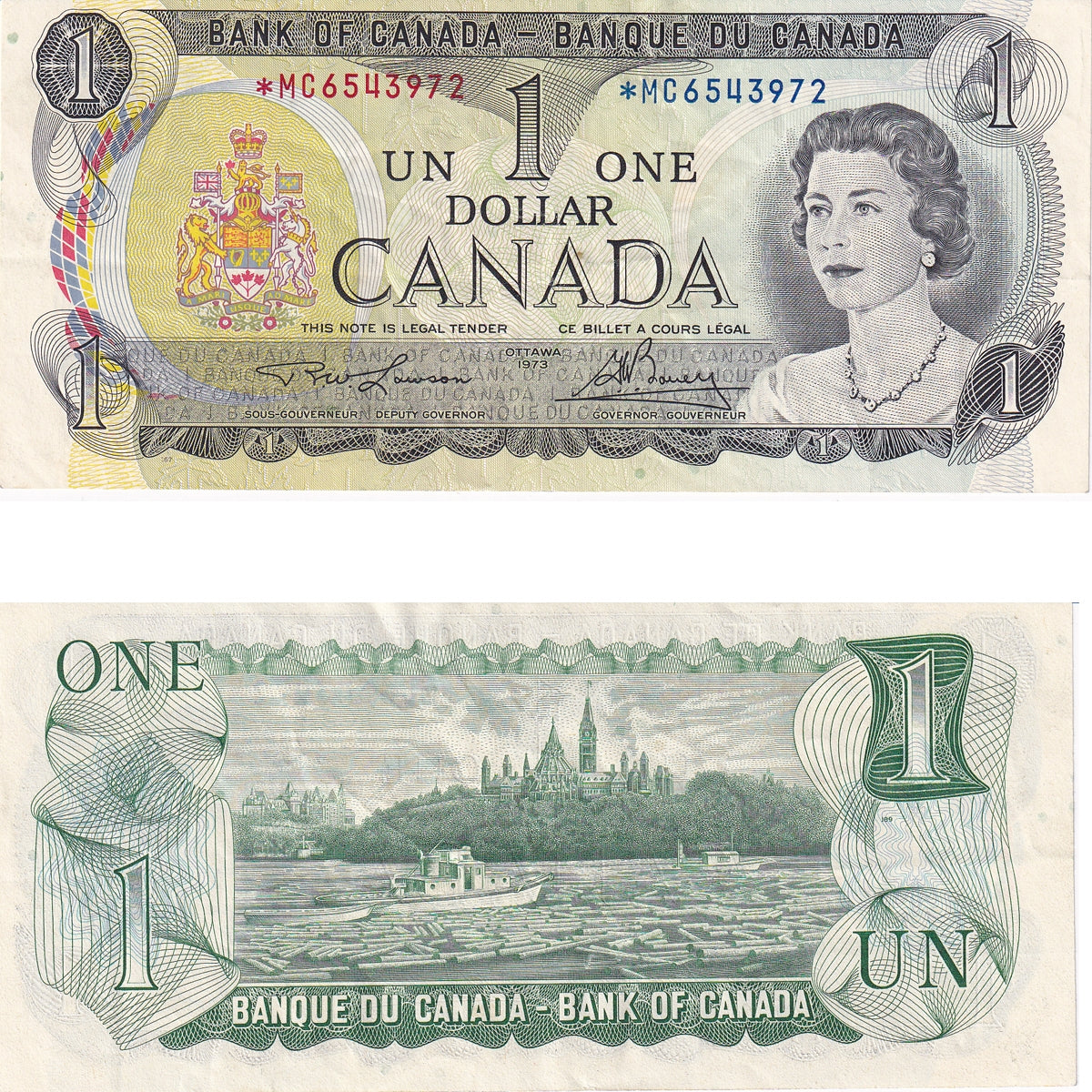 BC-46aA 1973 Canada $1 Lawson-Bouey, *MC, EF