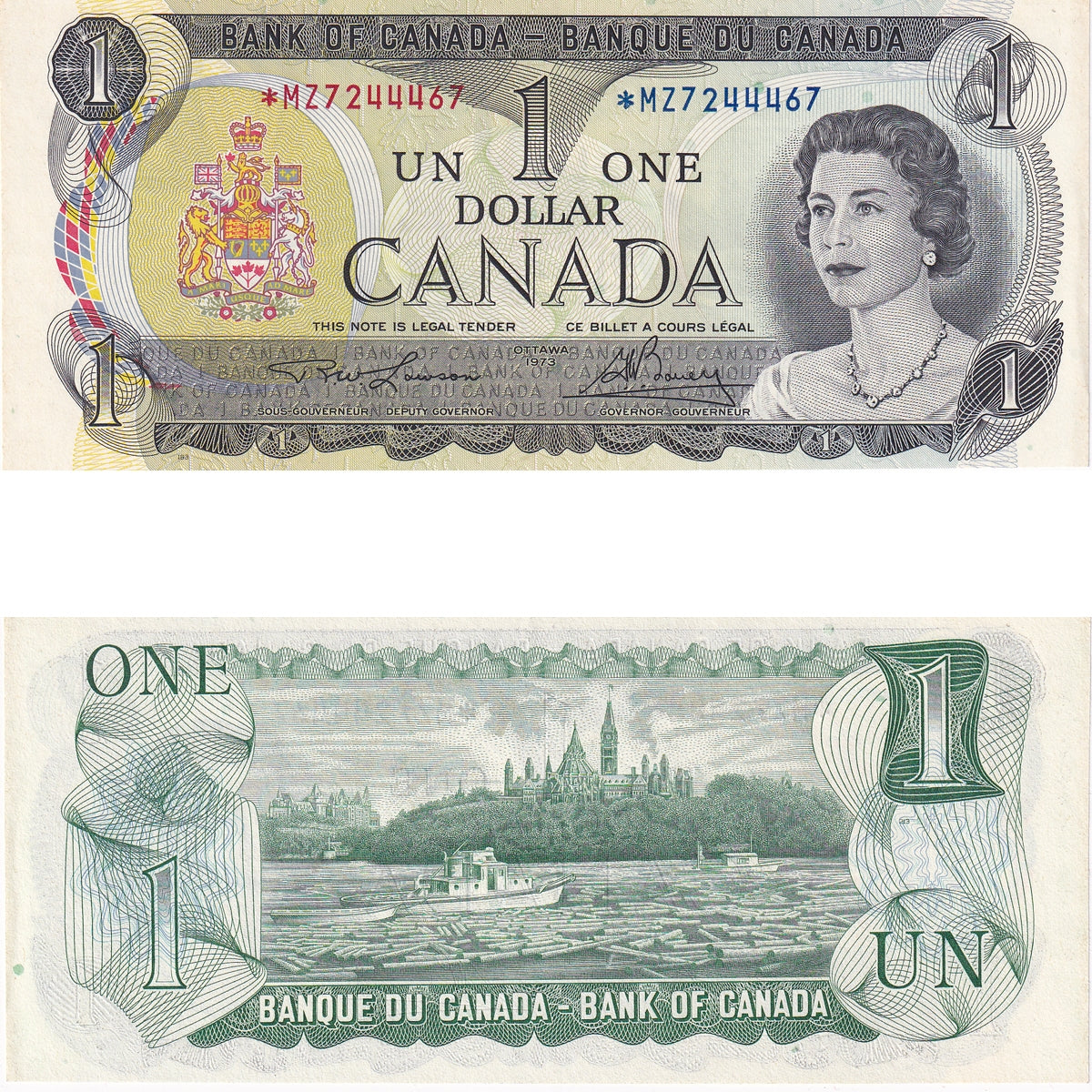 BC-46aA 1973 Canada $1 Lawson-Bouey, *MZ, AU-UNC (AU55)