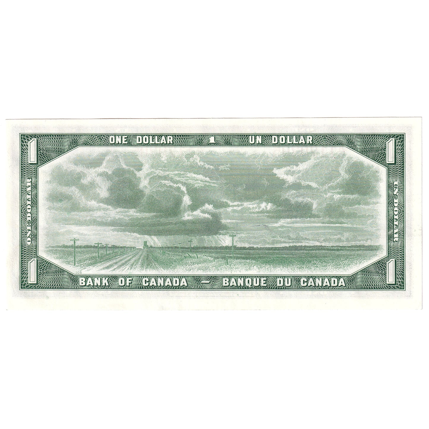 BC-37b 1954 Canada $1 Beattie-Rasminsky, A/O, Uncirculated (MS60)