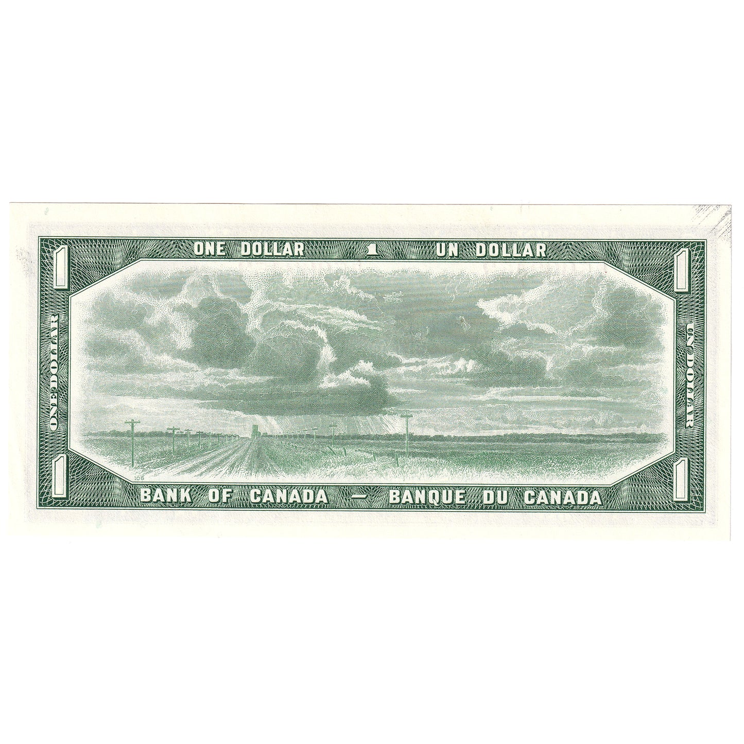BC-37b 1954 Canada $1 Beattie-Rasminsky, B/O, AU-UNC (AU55)