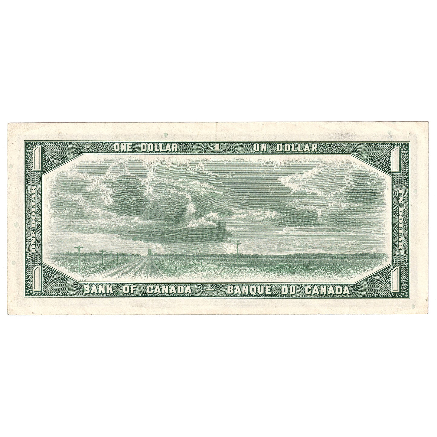 BC-37b 1954 Canada $1 Beattie-Rasminsky, J/O, Almost Uncirculated (AU50)