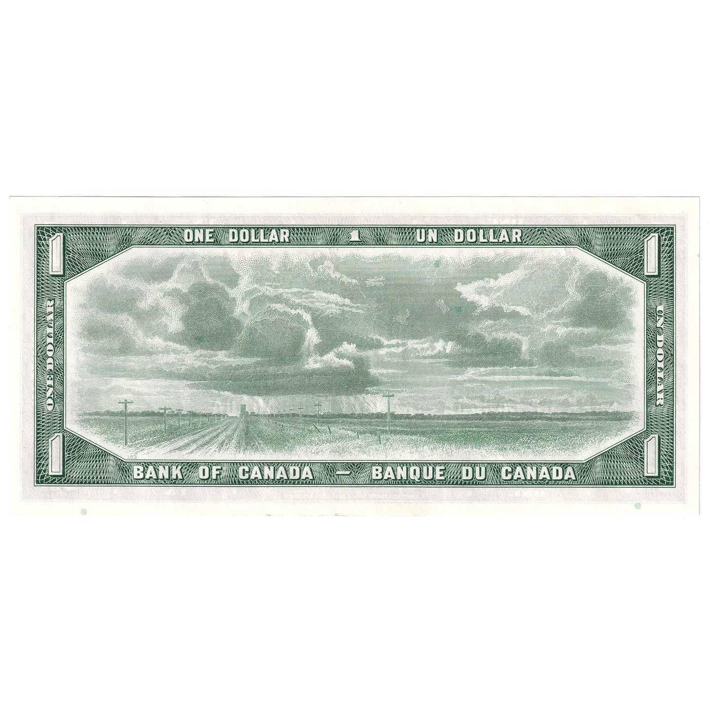 BC-37b 1954 Canada $1 Beattie-Rasminsky, W/N, No FPN, Choice Uncirculated (CUNC63)
