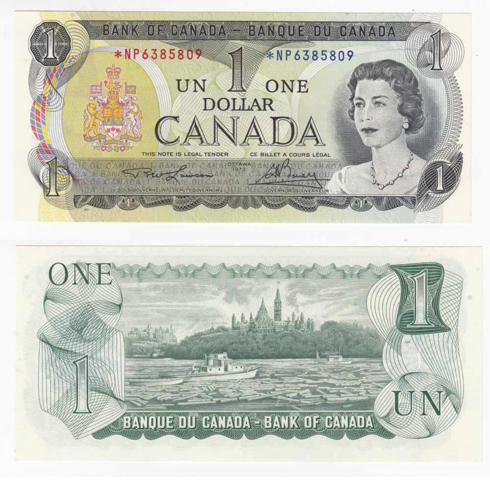 BC-46aA 1973 Canada $1 Lawson-Bouey, *NP, Choice Uncirculated (CUNC63)