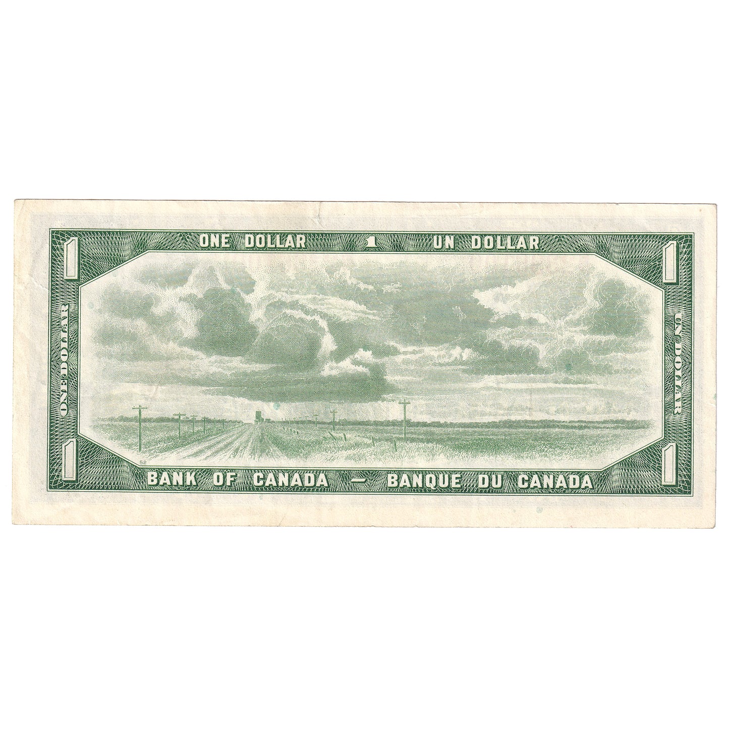 BC-37b-i 1954 Canada $1 Beattie-Rasminsky, B/P, EF