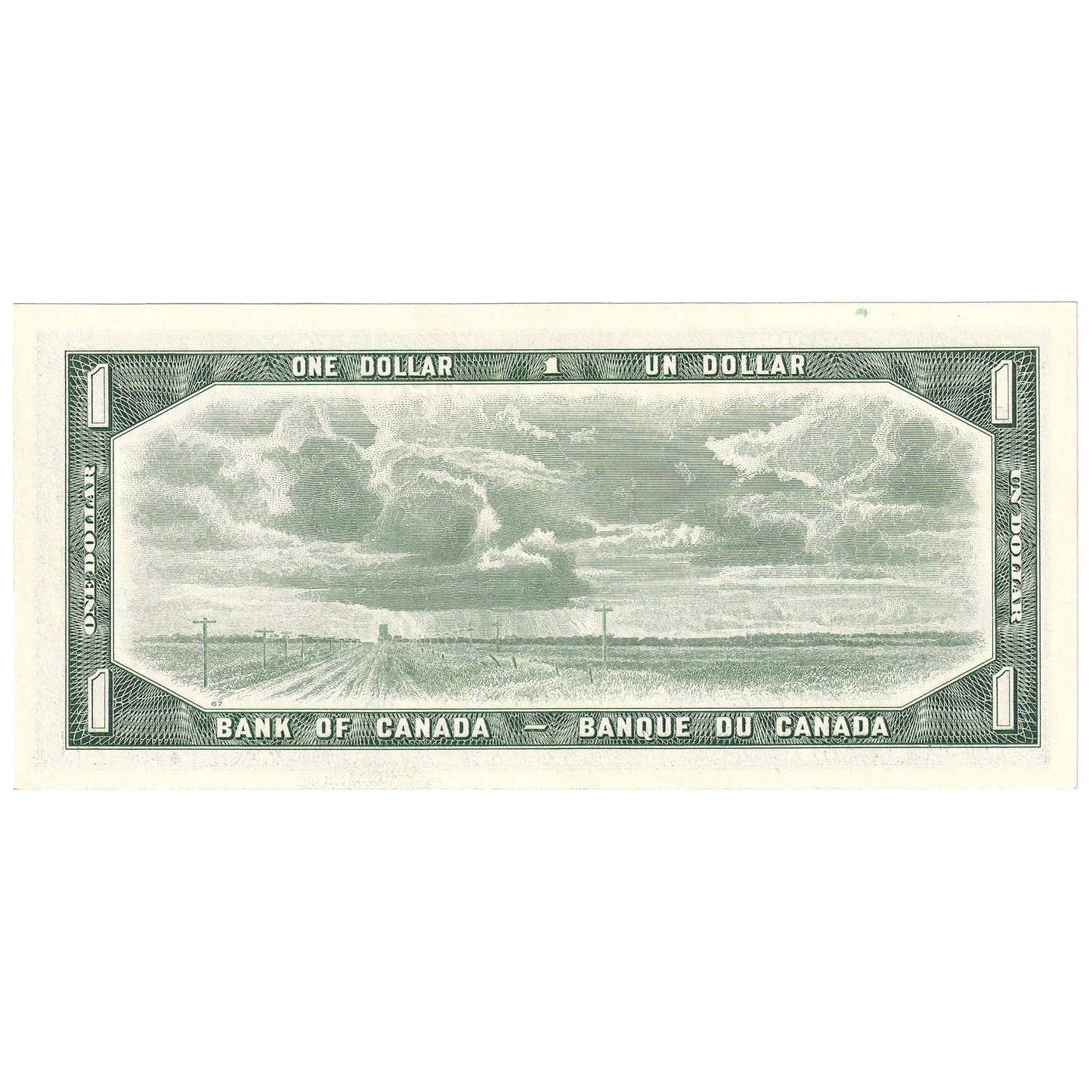 BC-37b-i 1954 Canada $1 Beattie-Rasminsky, R/P, AU