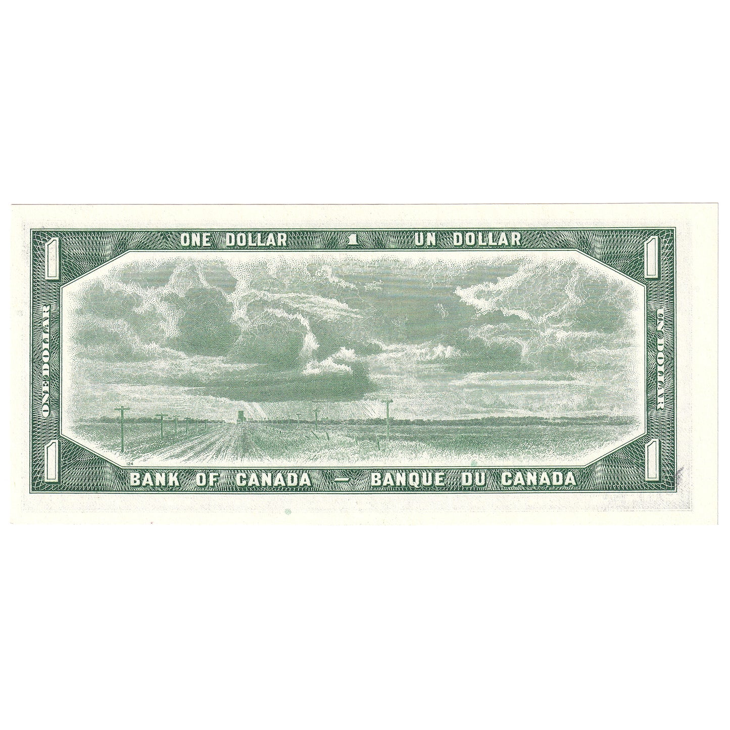 BC-37b-i 1954 Canada $1 Beattie-Rasminsky, R/Z, CUNC