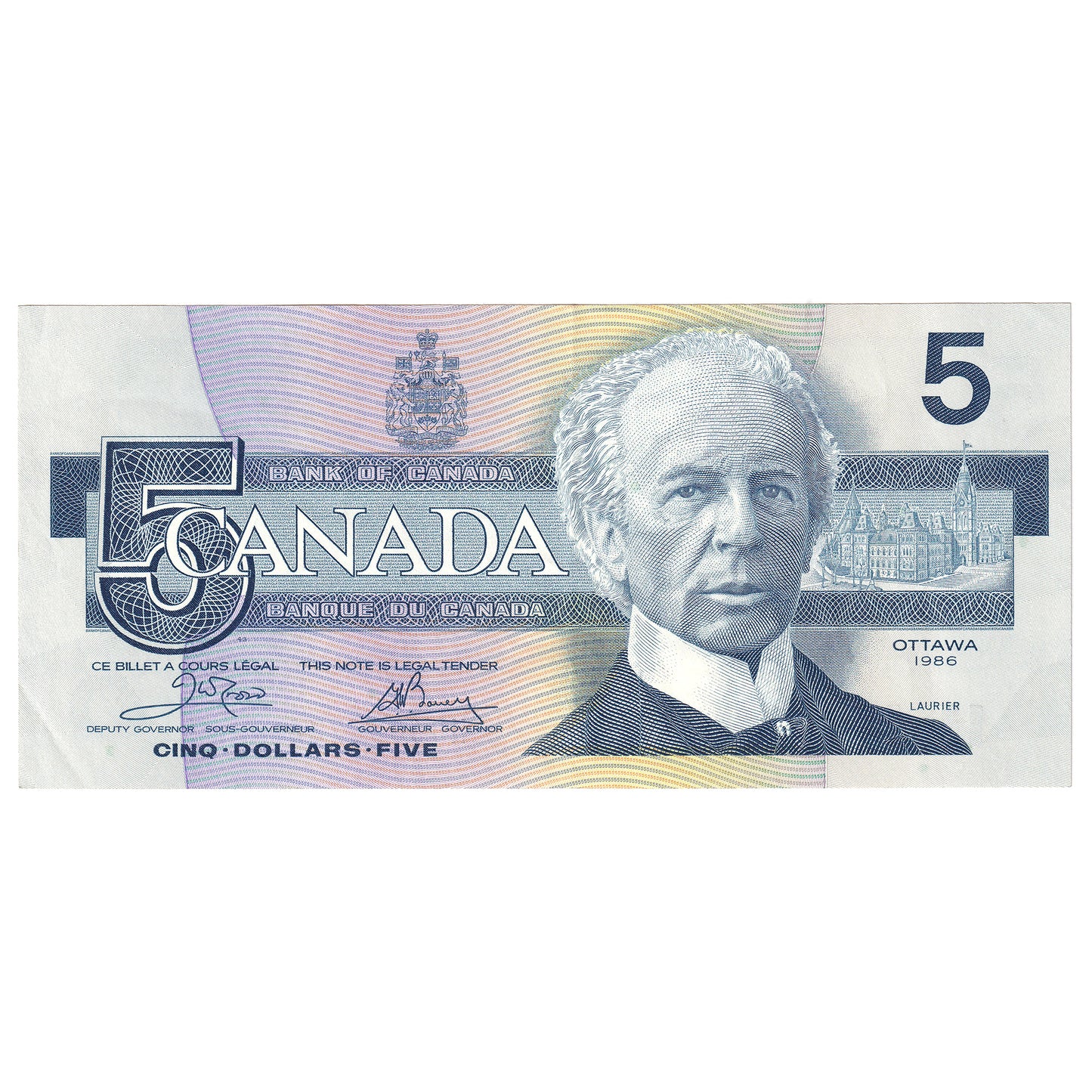 BC-56a 1986 Canada $5 Crow-Bouey, ENC, EF
