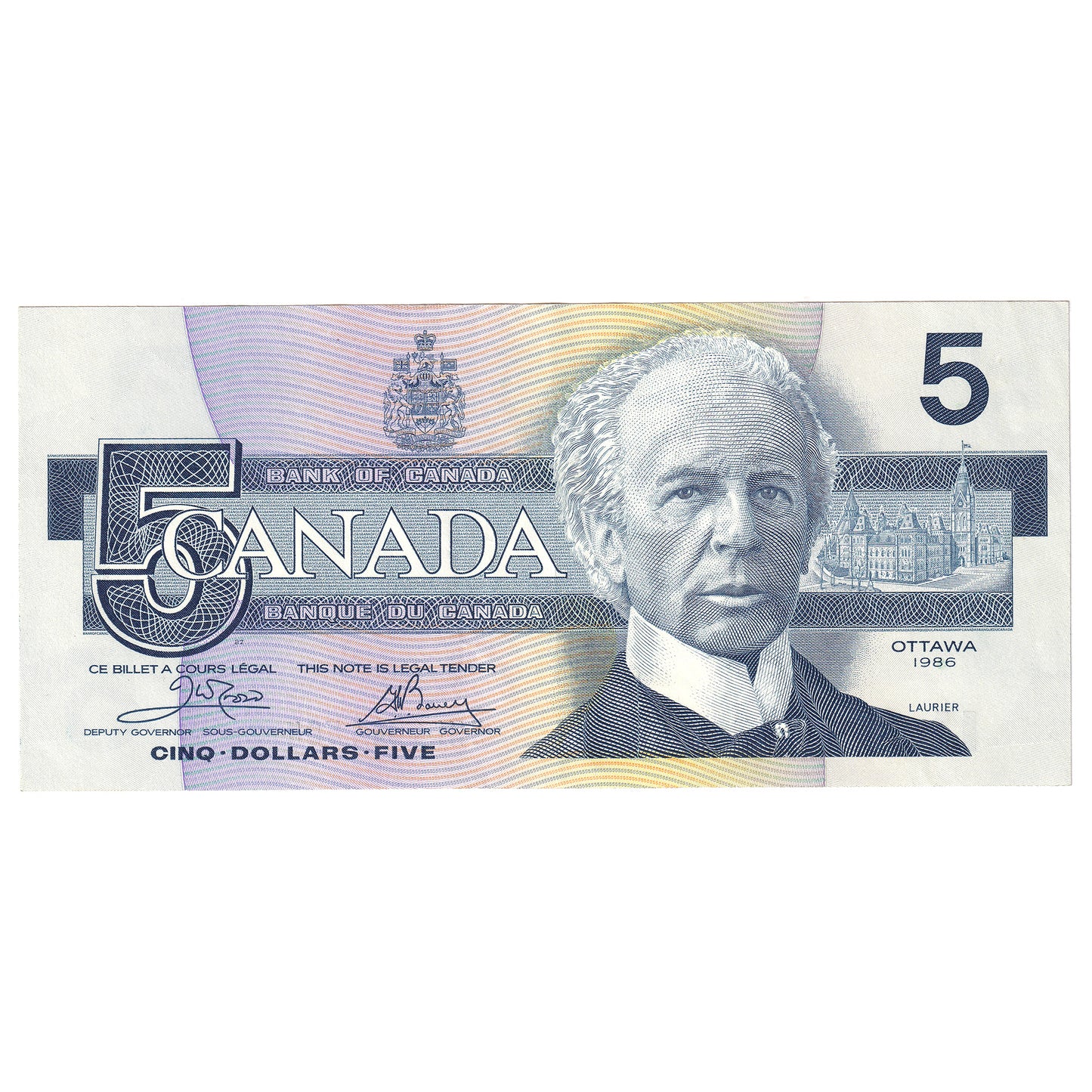 BC-56a 1986 Canada $5 Crow-Bouey, ENL, EF