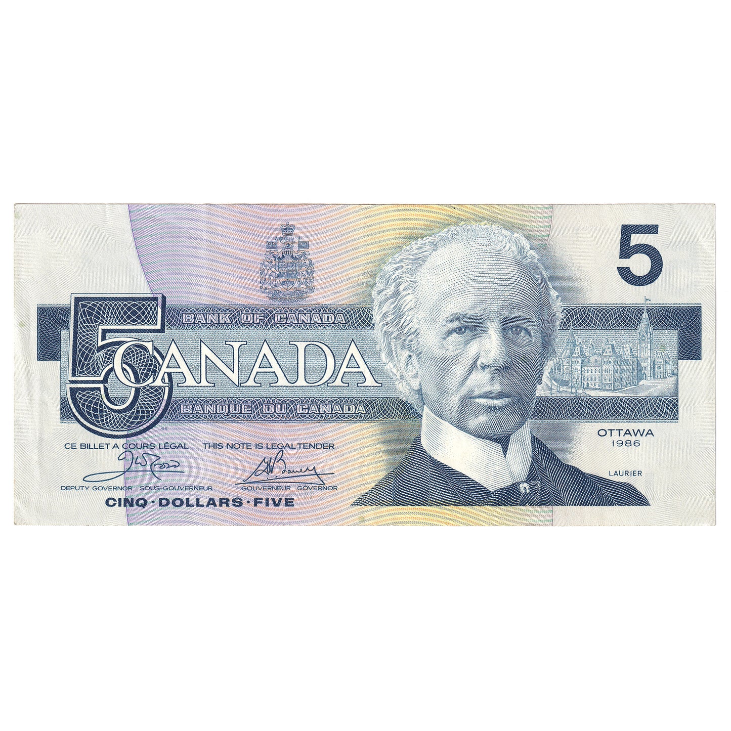 BC-56a 1986 Canada $5 Crow-Bouey, ENA, EF