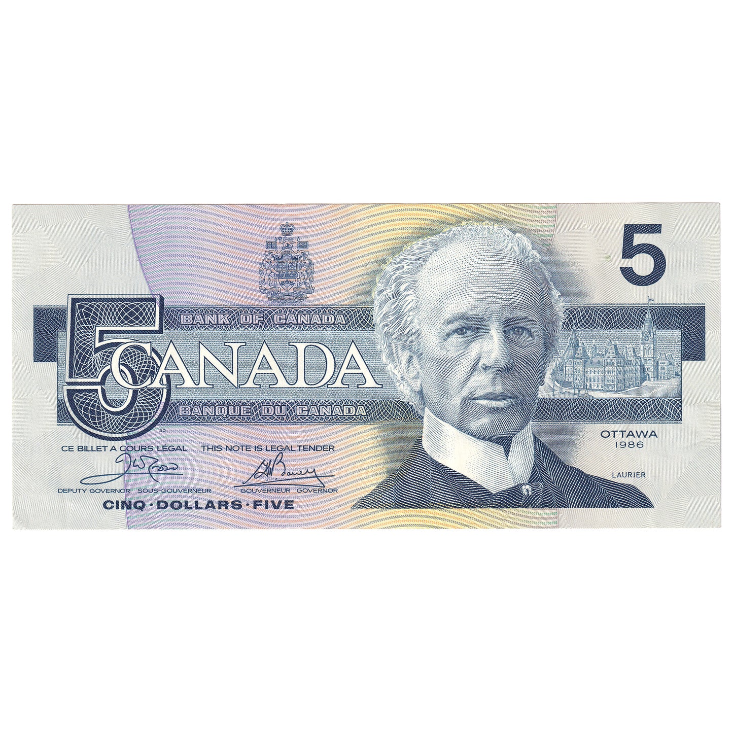 BC-56a 1986 Canada $5 Crow-Bouey, END, EF