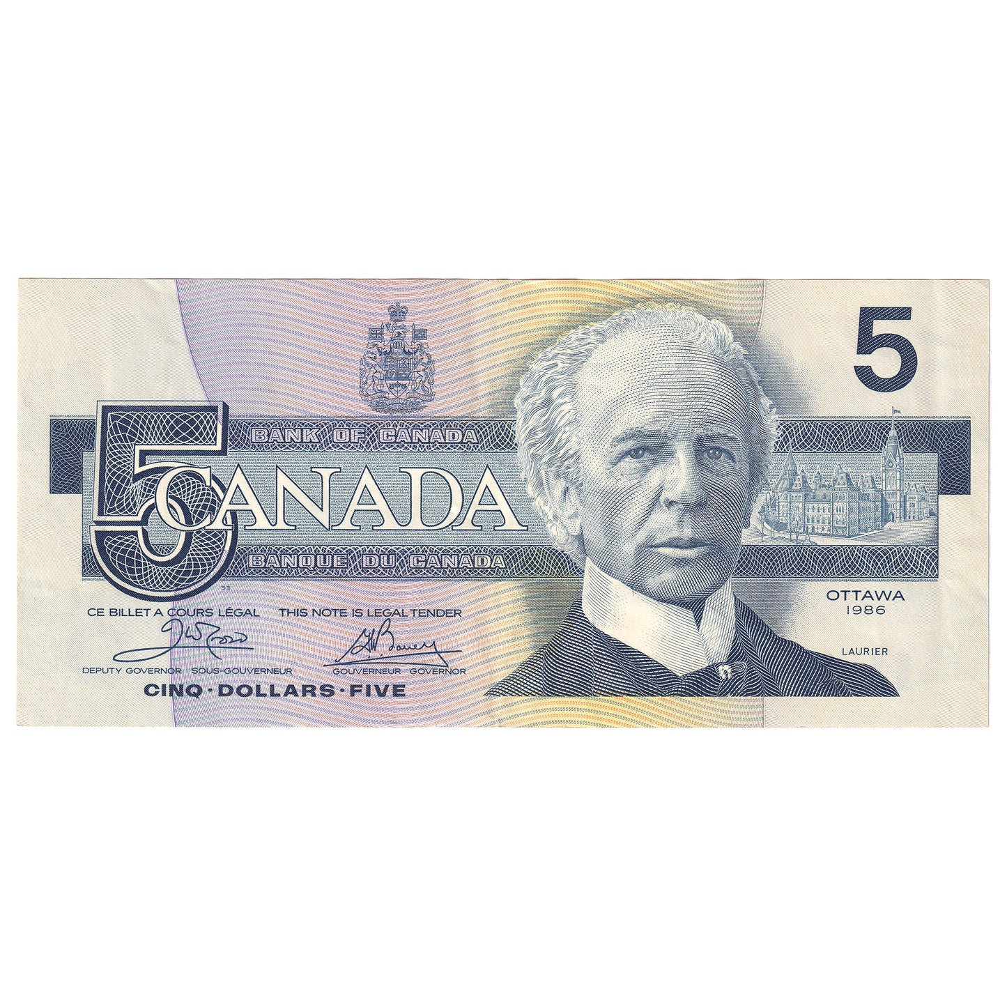 BC-56a 1986 Canada $5 Crow-Bouey, ENE, EF