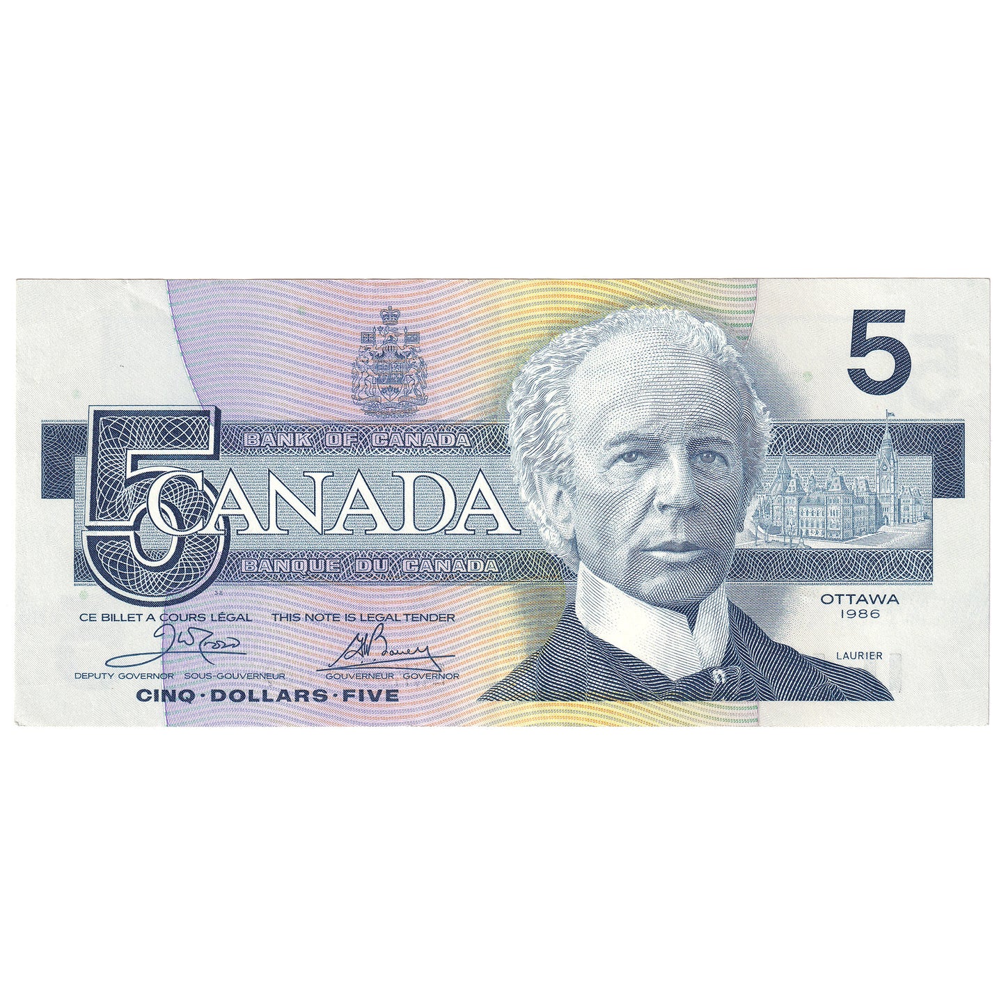 BC-56a 1986 Canada $5 Crow-Bouey, ENM, EF