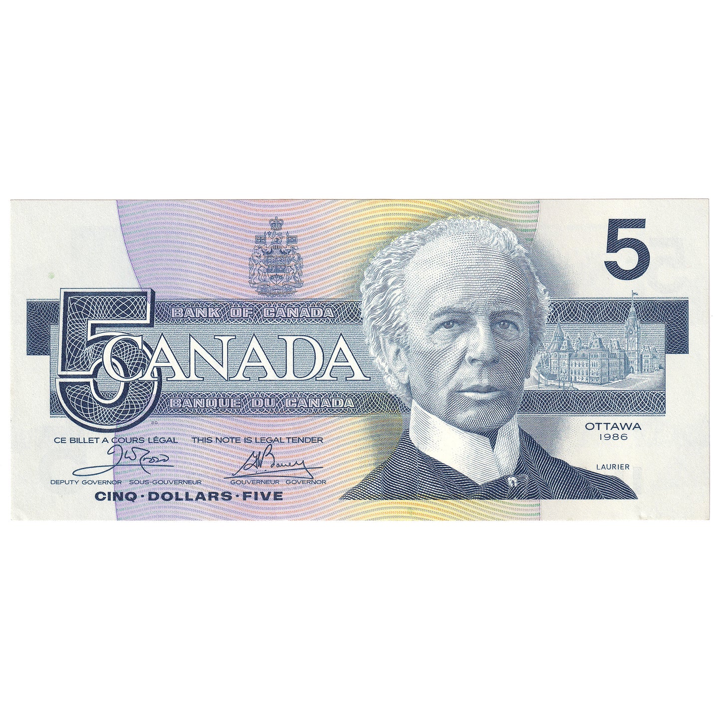 BC-56a 1986 Canada $5 Crow-Bouey, ENN, AU