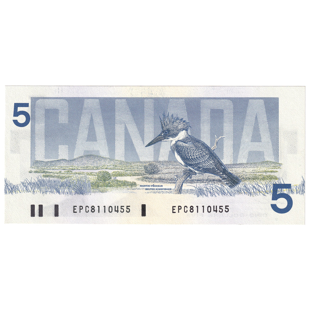 BC-56b 1986 Canada $5 Thiessen-Crow, EPC, AU-UNC