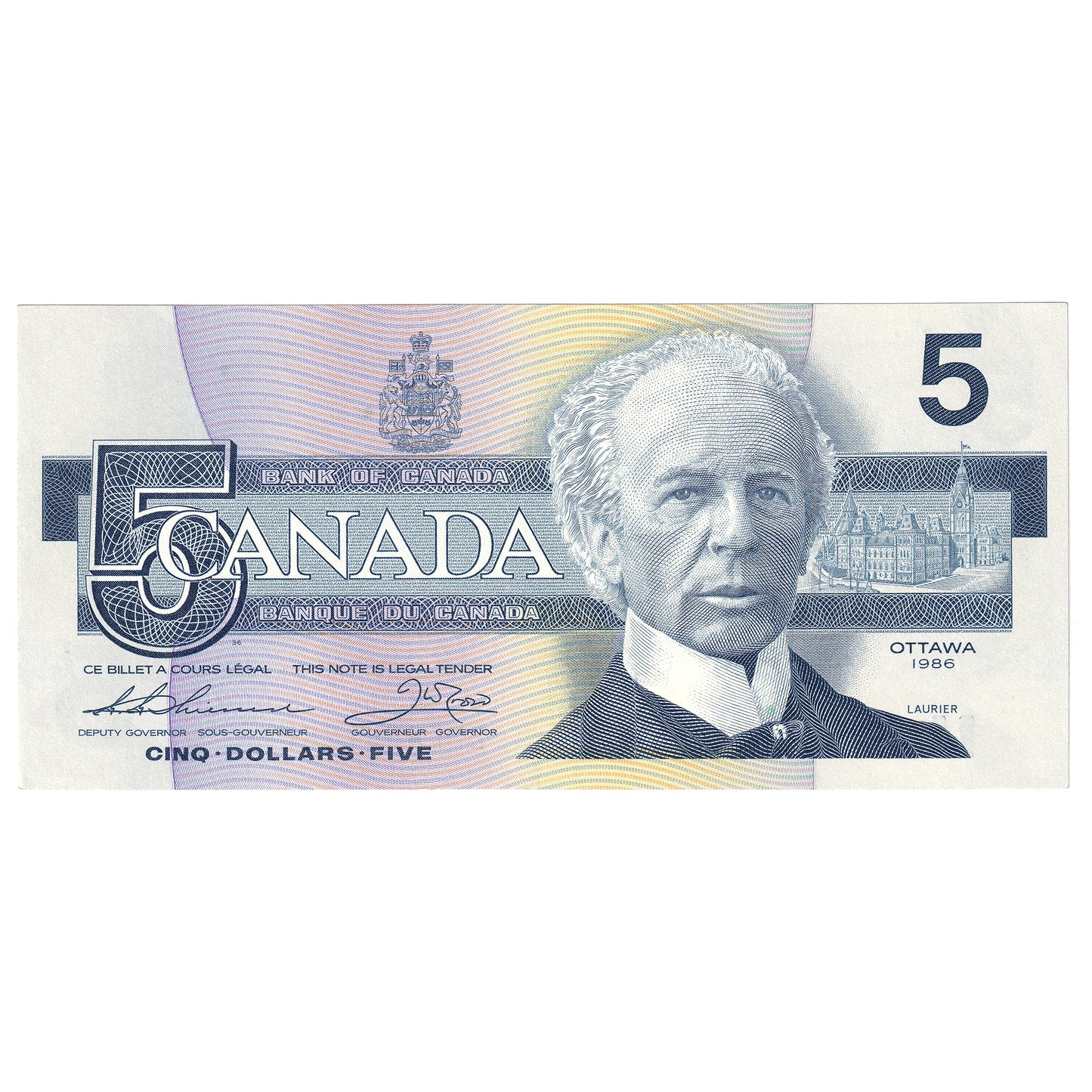 BC-56b 1986 Canada $5 Thiessen-Crow, EPE, UNC
