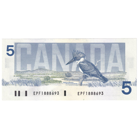 BC-56b 1986 Canada $5 Thiessen-Crow, EPF, CUNC