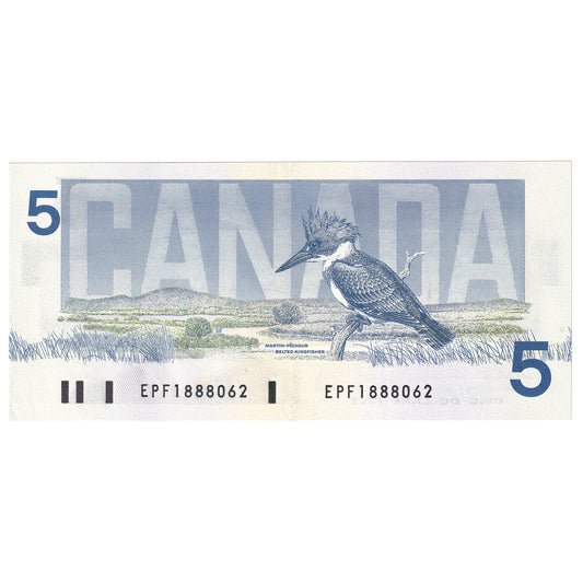 BC-56b 1986 Canada $5 Thiessen-Crow, EPF, AU-UNC
