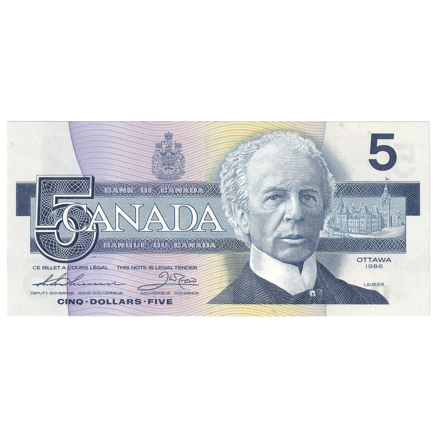 BC-56b 1986 Canada $5 Thiessen-Crow, EPJ, UNC