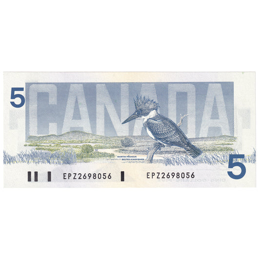 BC-56b 1986 Canada $5 Thiessen-Crow, EPZ, AU-UNC
