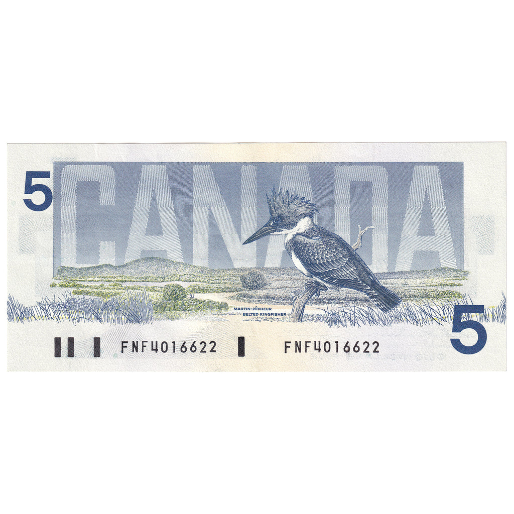 BC-56b 1986 Canada $5 Thiessen-Crow, FNF, AU