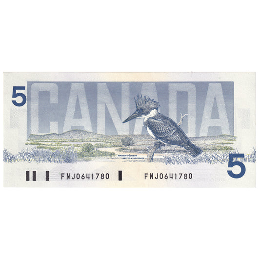 BC-56b 1986 Canada $5 Thiessen-Crow, FNJ, AU-UNC