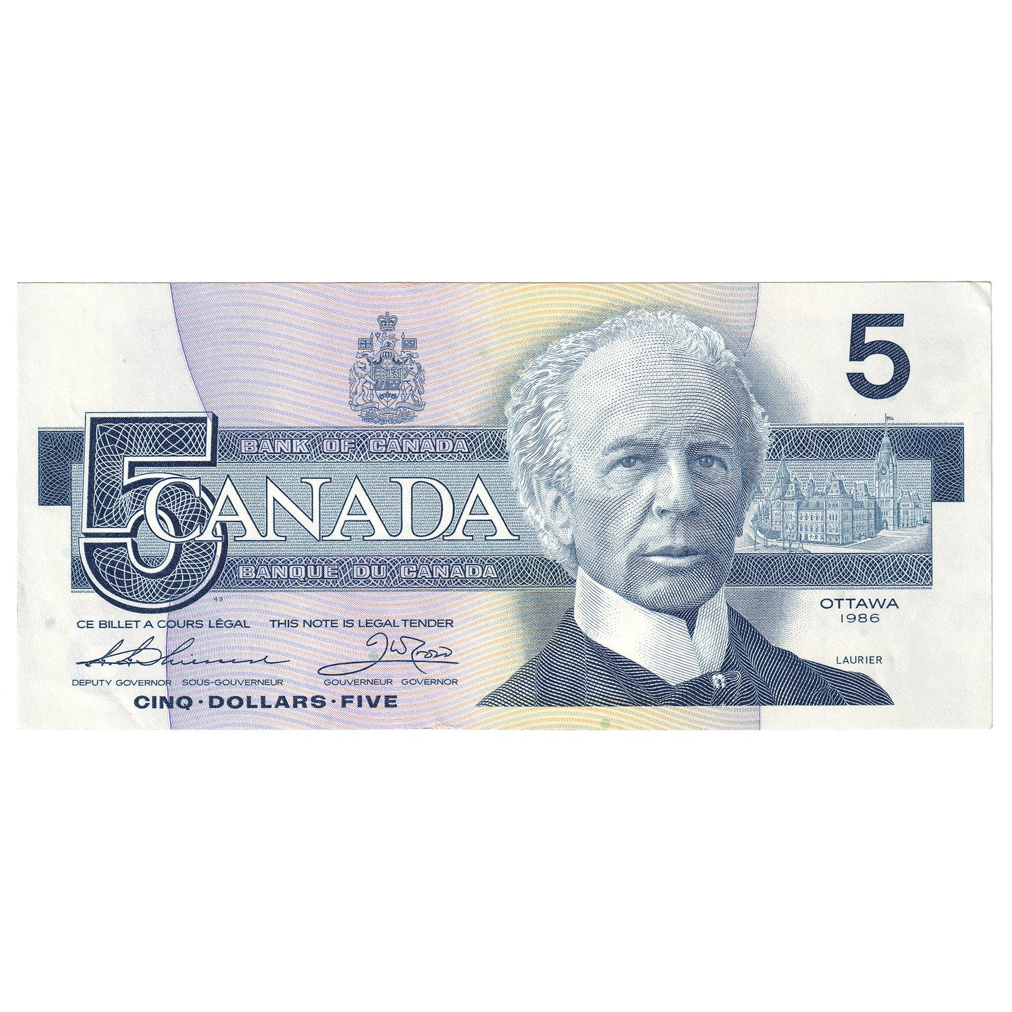 BC-56b 1986 Canada $5 Thiessen-Crow, FPG, AU