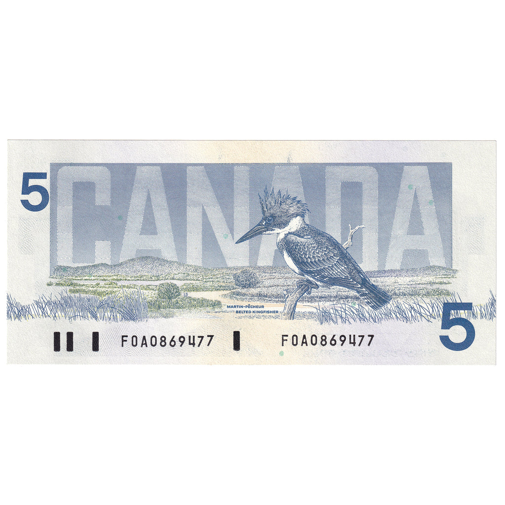 BC-56b 1986 Canada $5 Thiessen-Crow, FOA, CUNC