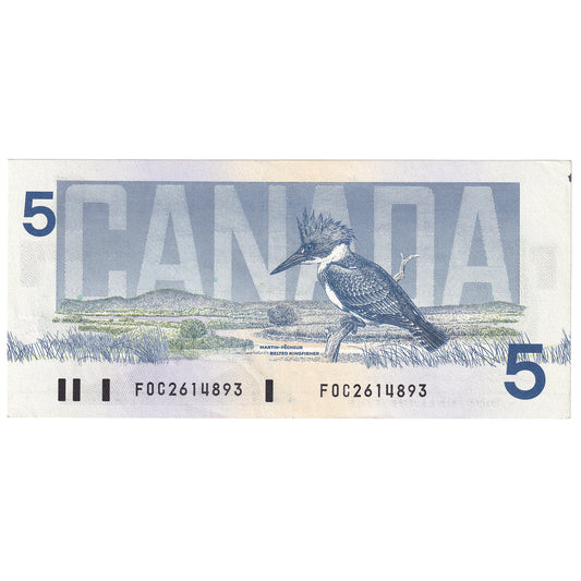 BC-56b 1986 Canada $5 Thiessen-Crow, FOC, AU