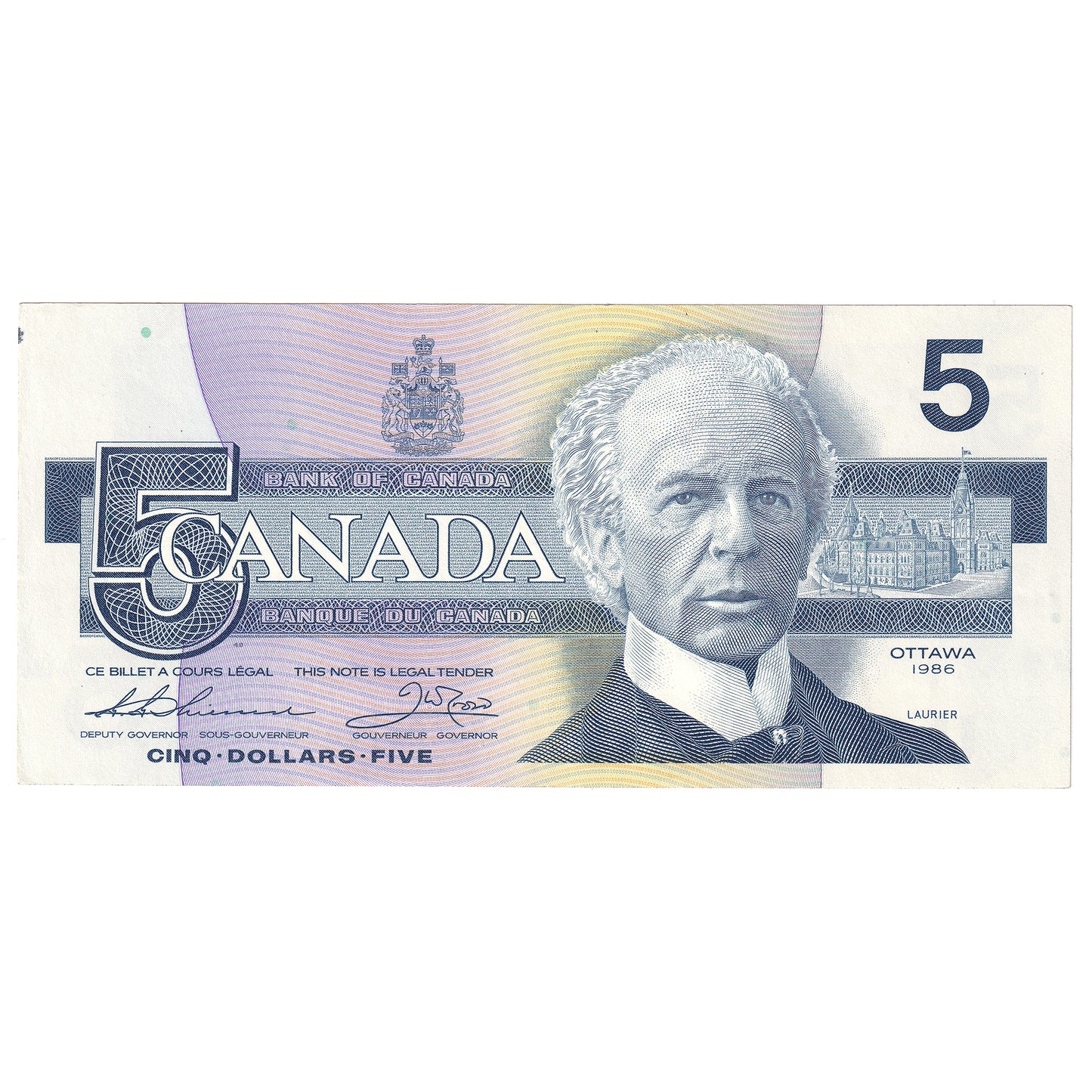 BC-56b 1986 Canada $5 Thiessen-Crow, FOC, AU