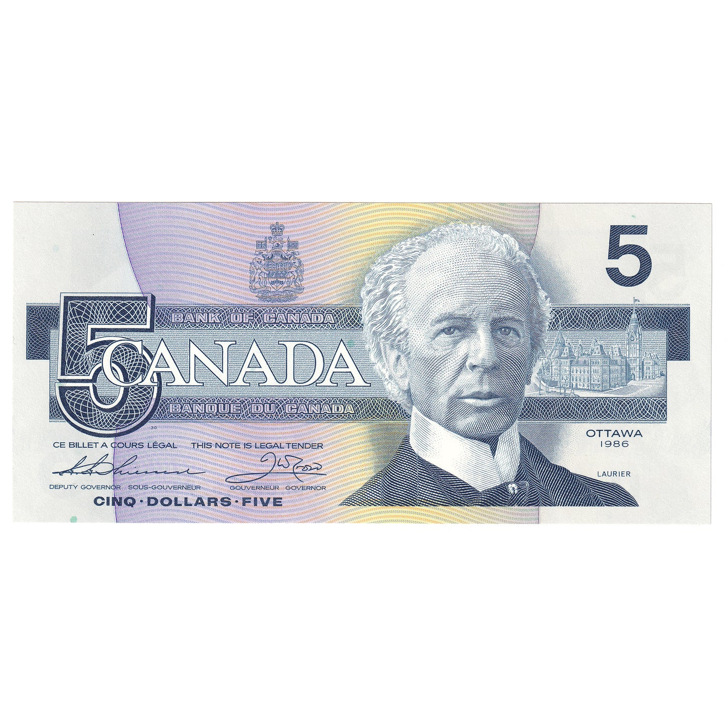 BC-56b 1986 Canada $5 Thiessen-Crow, FOR, CUNC