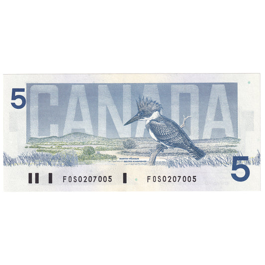 BC-56b 1986 Canada $5 Thiessen-Crow, FOS, UNC