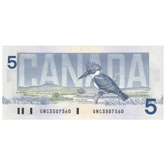BC-56b 1986 Canada $5 Thiessen-Crow, GNC, UNC