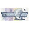 BC-56b 1986 Canada $5 Thiessen-Crow, GNU, AU-UNC