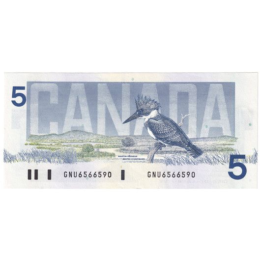 BC-56b 1986 Canada $5 Thiessen-Crow, GNU, AU