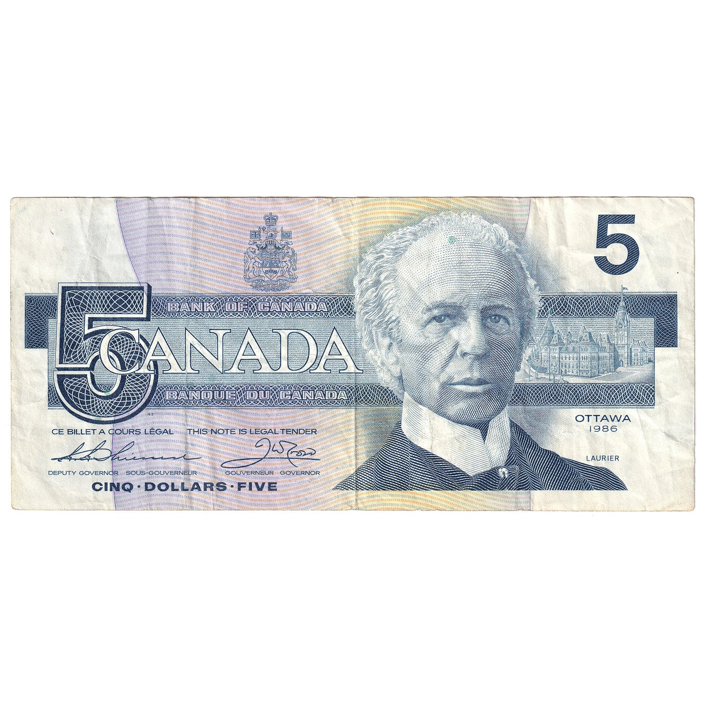 BC-56b 1986 Canada $5 Thiessen-Crow, FNX Below 7.08M, CIRC