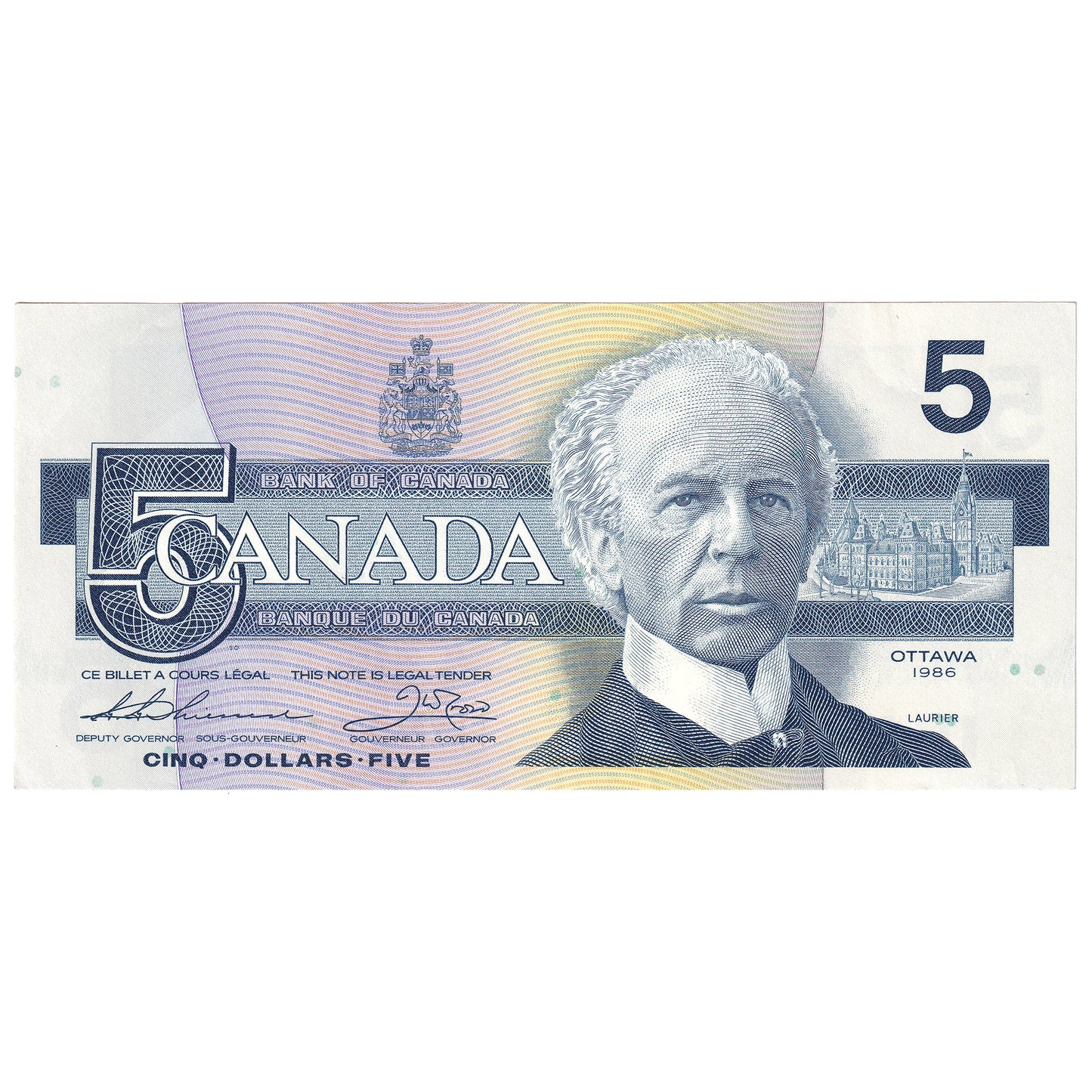 BC-56b 1986 Canada $5 Thiessen-Crow, FNX Above 7.08M, EF-AU