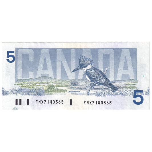 BC-56b 1986 Canada $5 Thiessen-Crow, FNX Above 7.08M, VF-EF