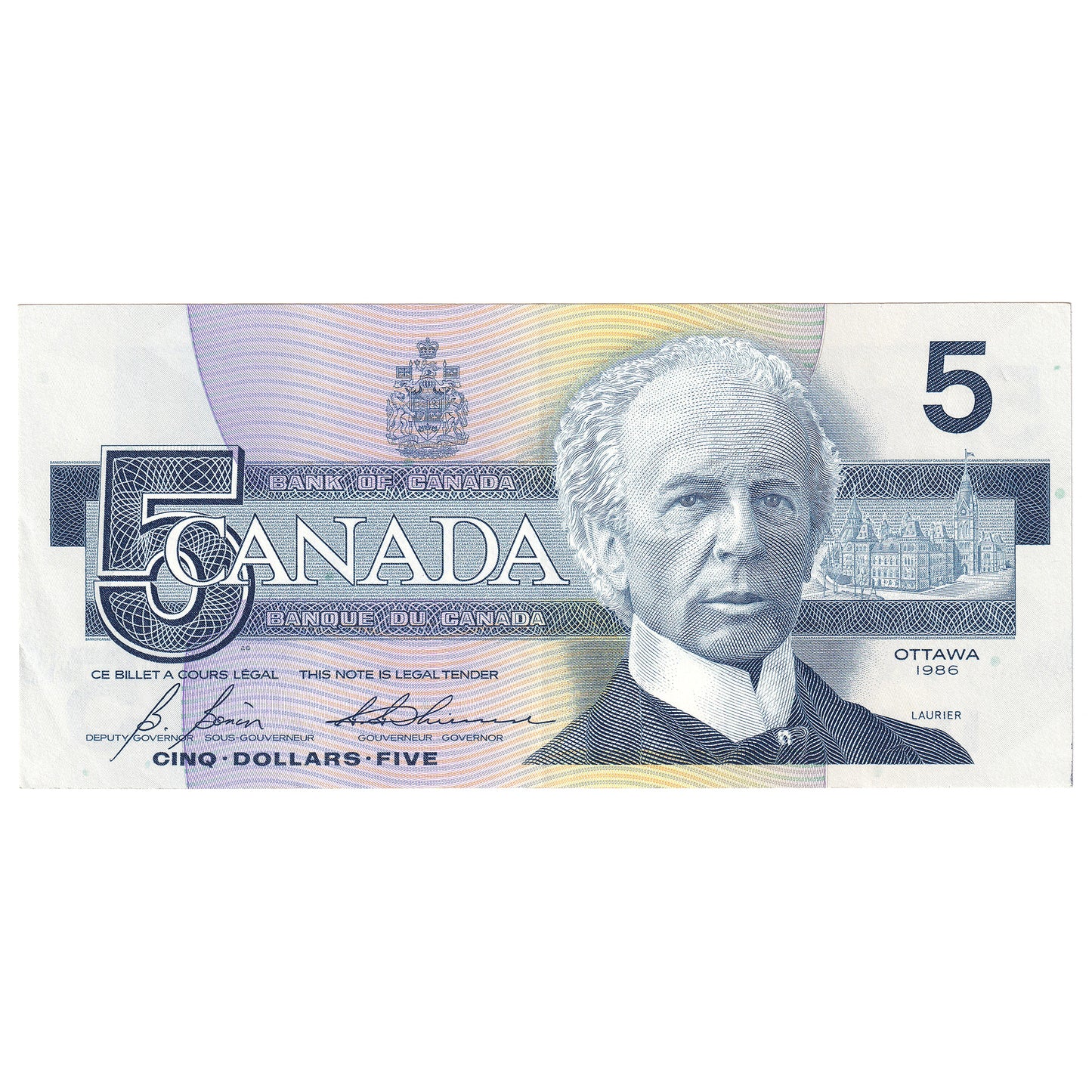 BC-56c 1986 Canada $5 Bonin-Thiessen, GNY, EF-AU
