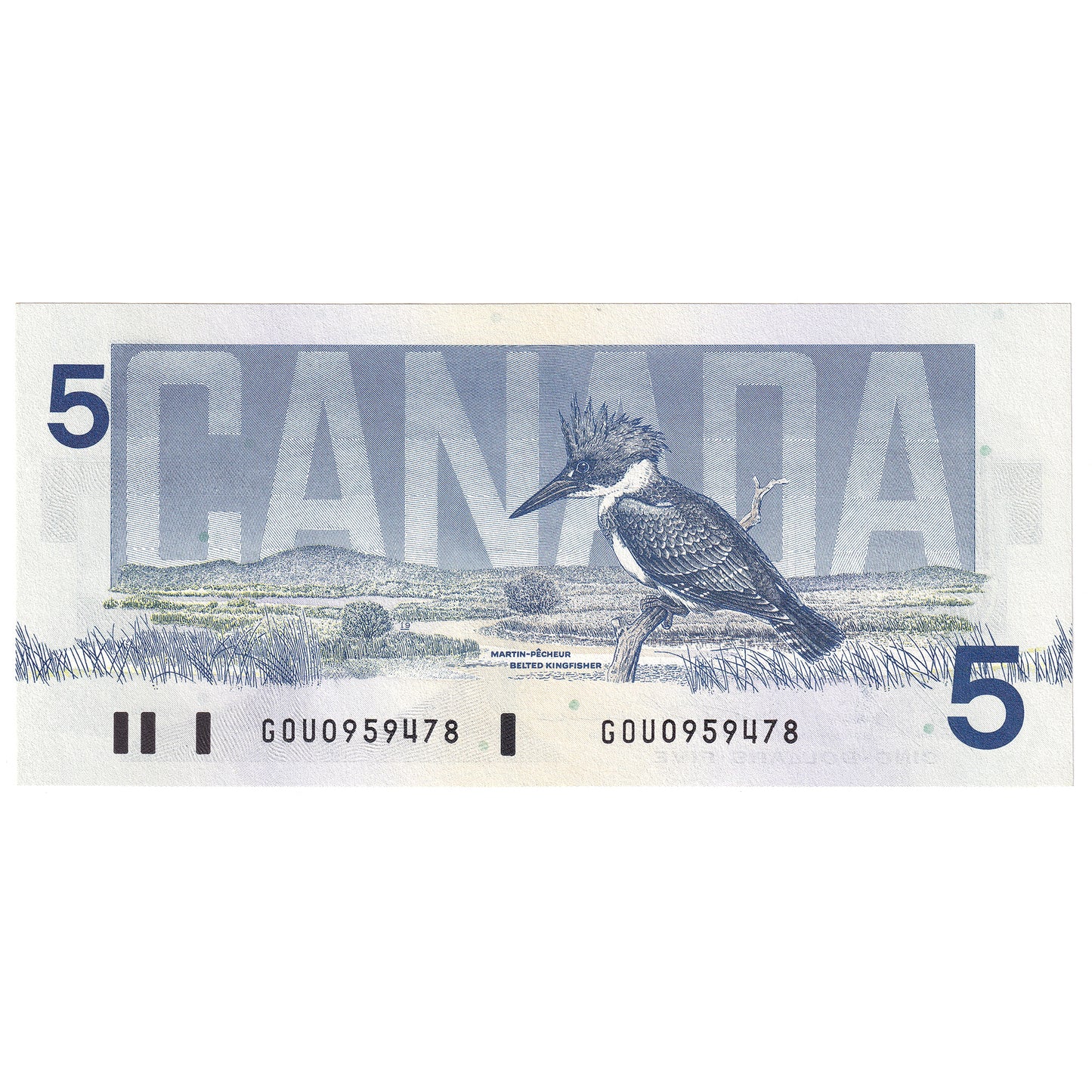BC-56c 1986 Canada $5 Bonin-Thiessen, GOU, AU-UNC