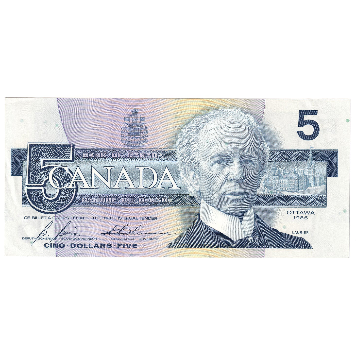 BC-56c 1986 Canada $5 Bonin-Thiessen, GPK, AU-UNC