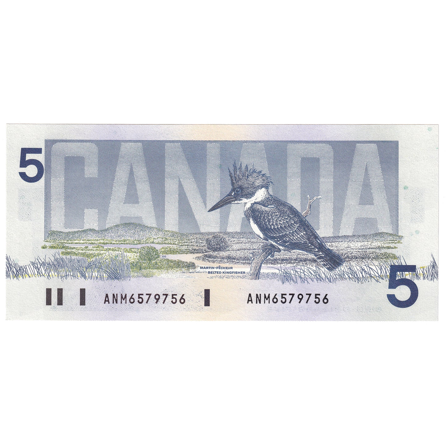 BC-56d-N1-iii 1986 Canada $5 Knight-Thiessen, 4 Digit RADAR ANM6579756, CUNC