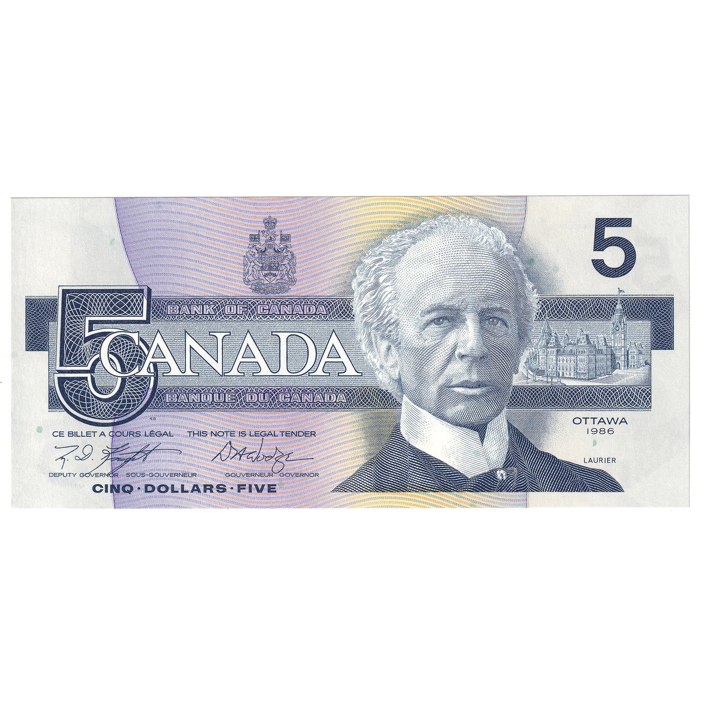 BC-56eA 1986 Canada $5 Knight-Dodge, HNA (9.800-9.999), Choice Uncirculated (CUNC63)