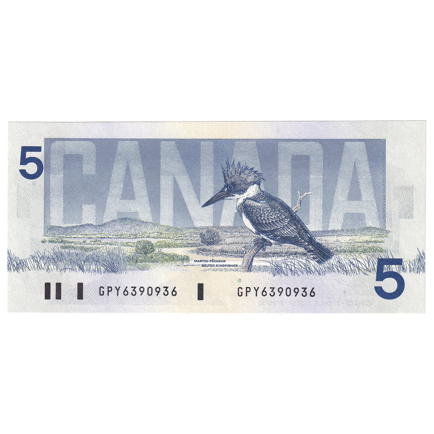 BC-56e-N1-iii 1986 Canada $5 Knight-Dodge, 4 Digit RADAR GPY6390936, CUNC