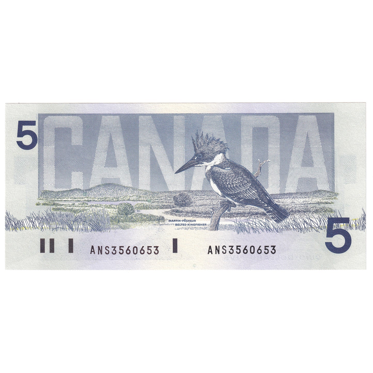 BC-56e-i-N1-iii 1986 Canada $5 Knight-Dodge, 4 Digit RADAR ANS3560653, CUNC